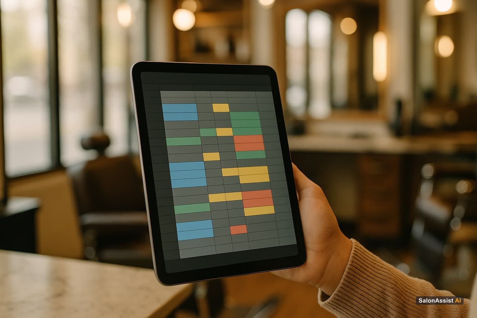 Digital appointment calendar with live availability for barbershop