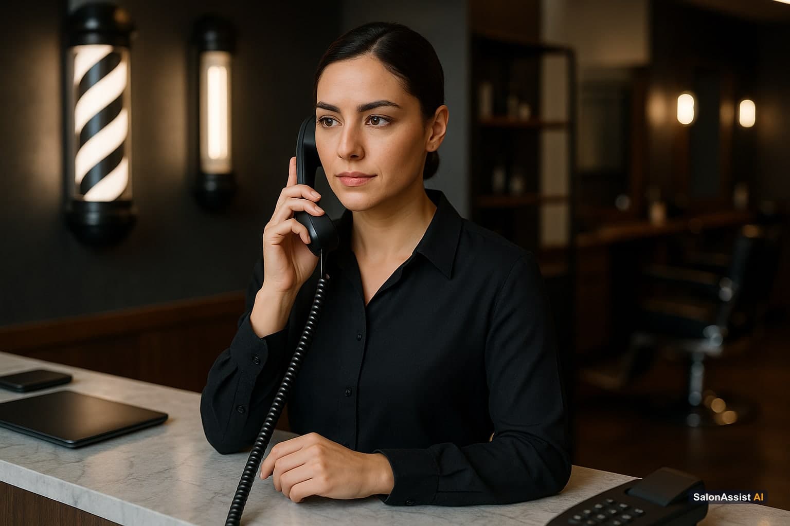 AI voice receptionist managing barbershop appointment booking