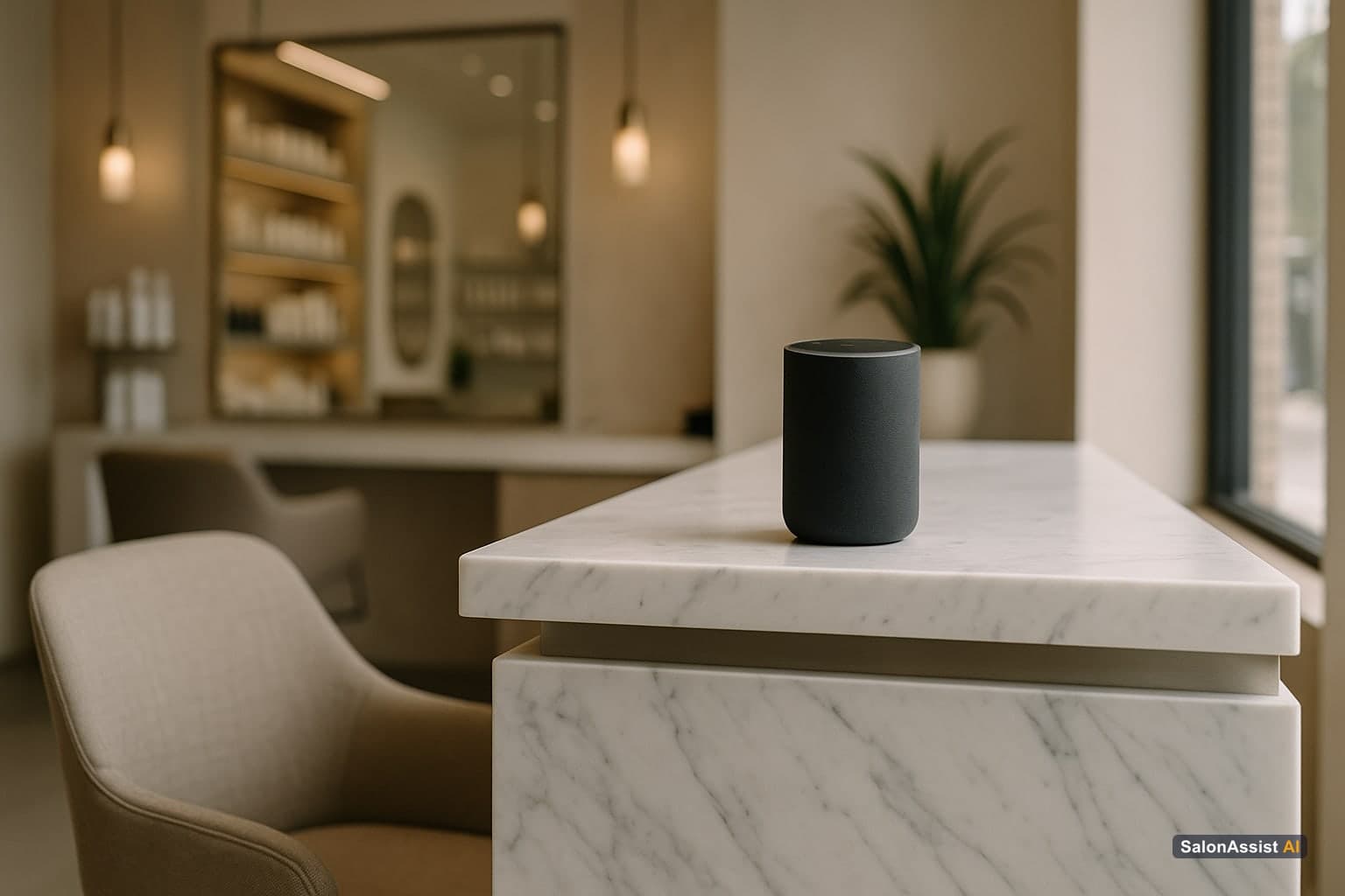 AI voice receptionist managing salon bookings automatically