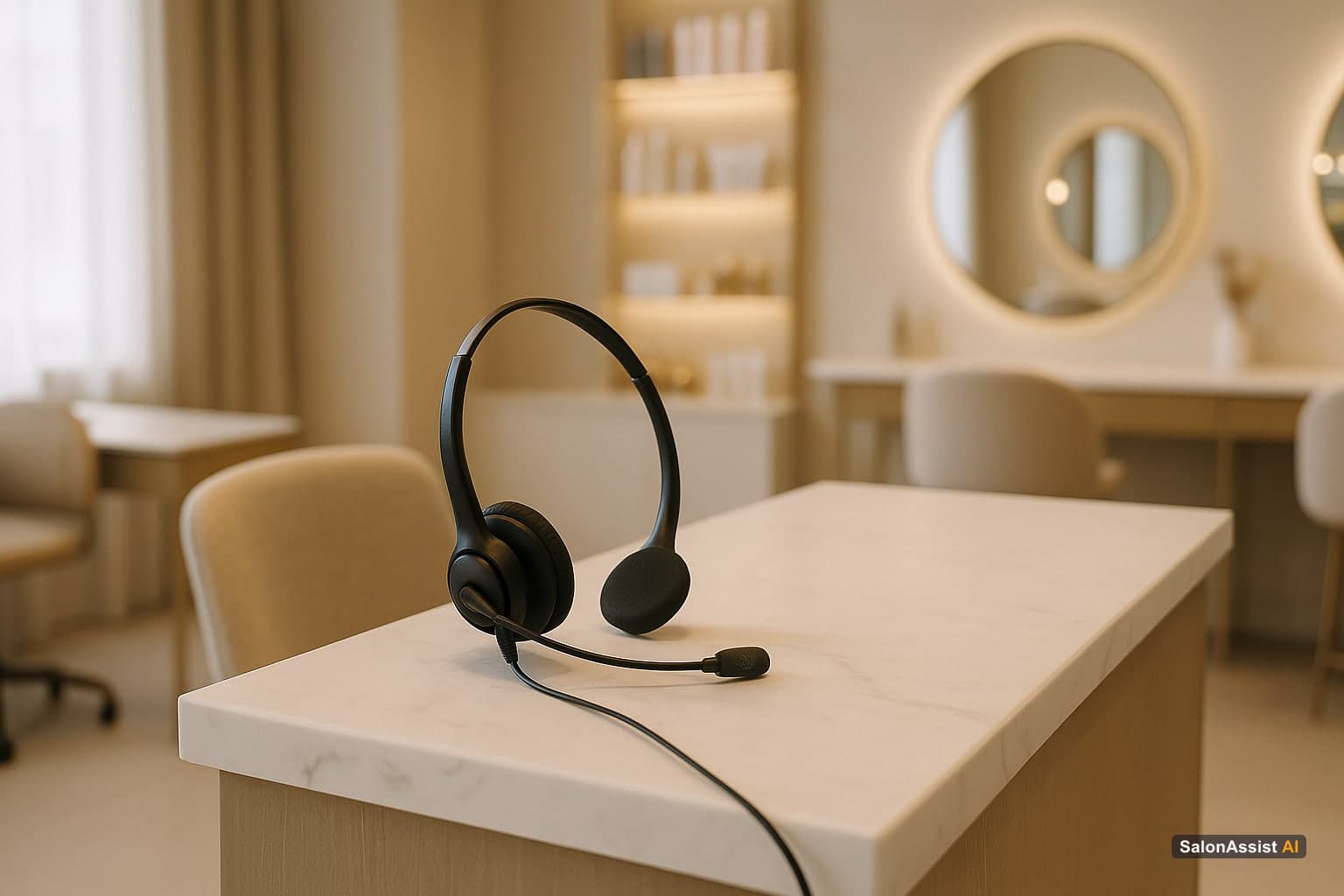 AI receptionist answering salon calls with natural conversation