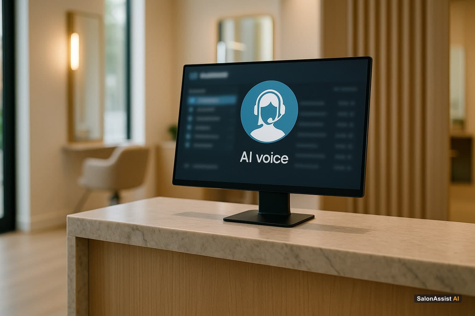 AI voice receptionist dashboard managing salon calls