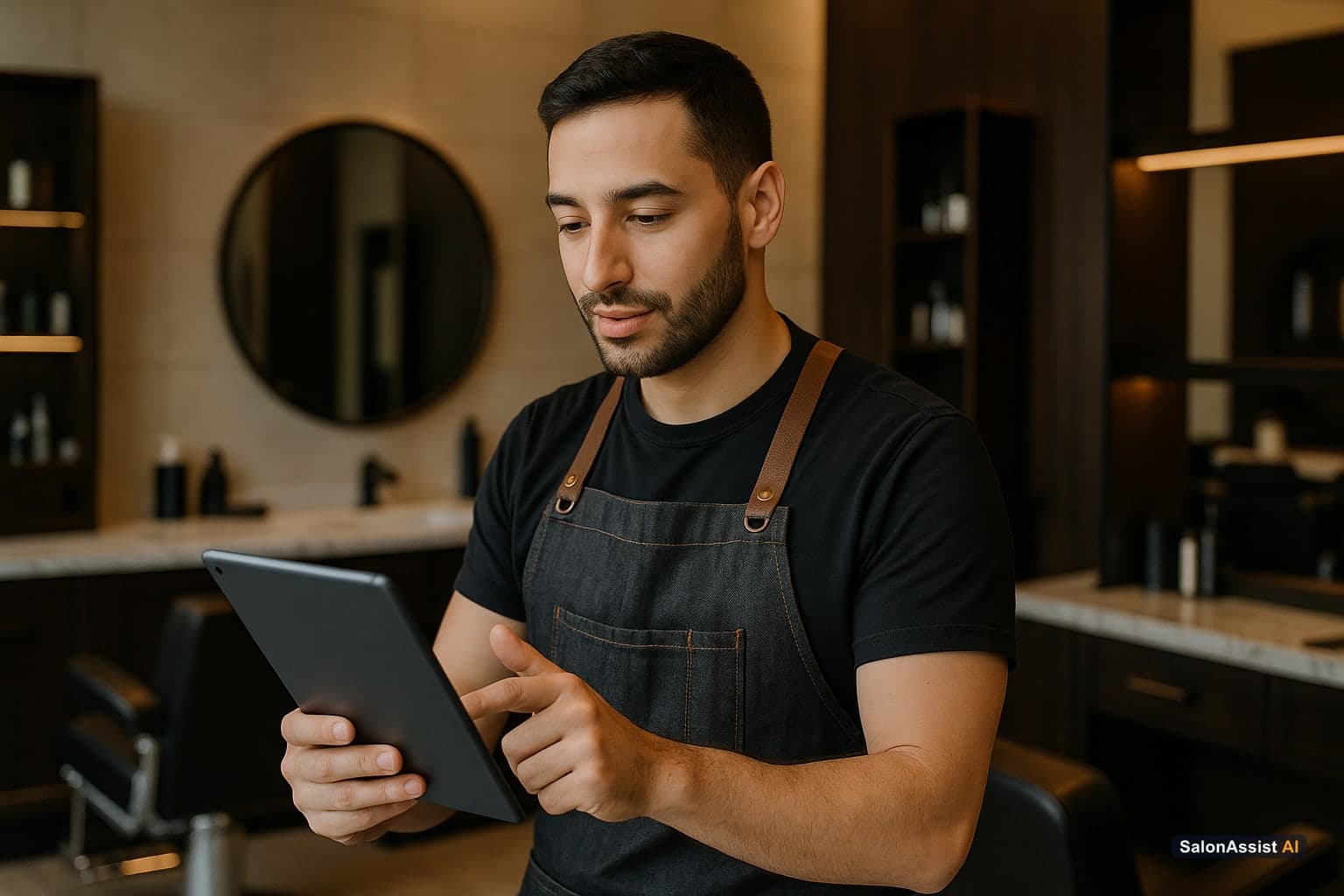 Barber using AI voice receptionist for hands-free booking