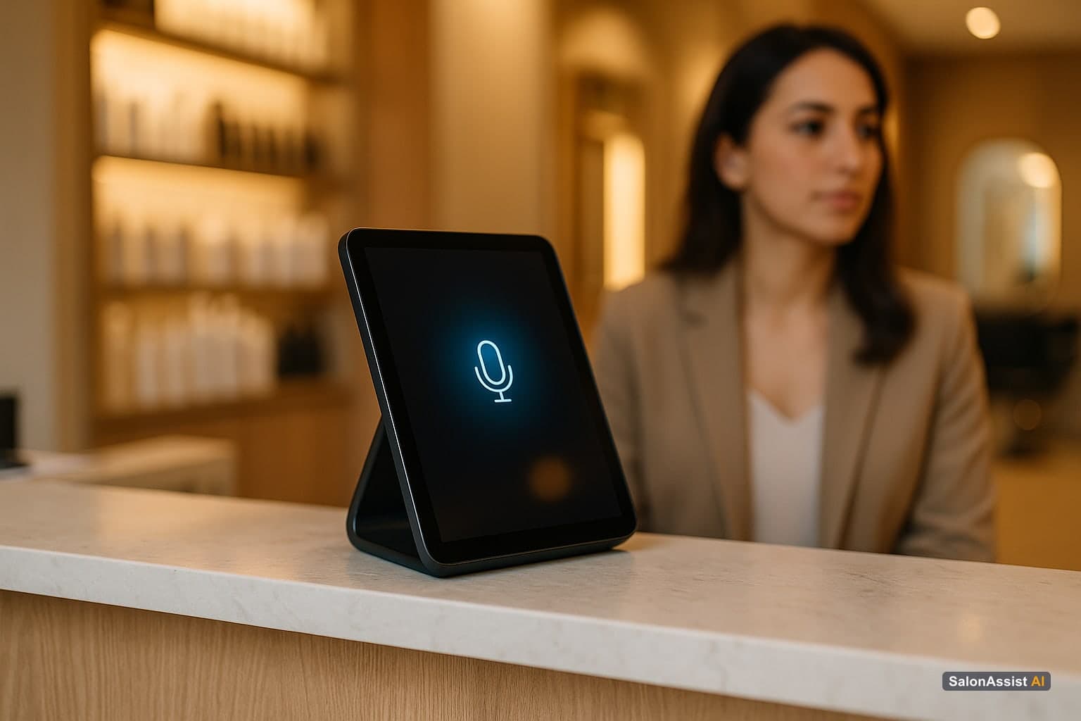 AI voice receptionist dashboard managing salon calls