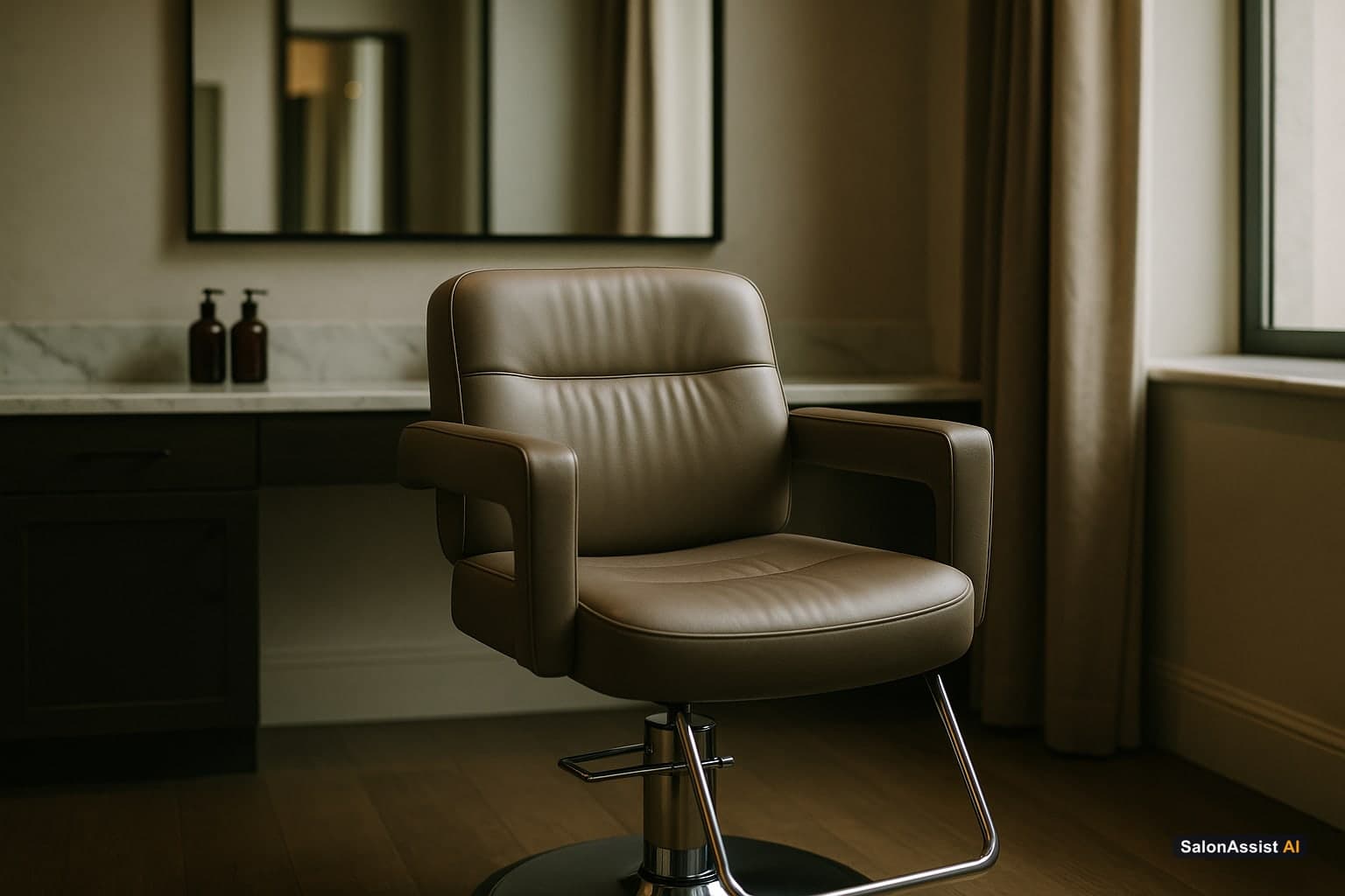 Salon chair empty due to no-show appointment
